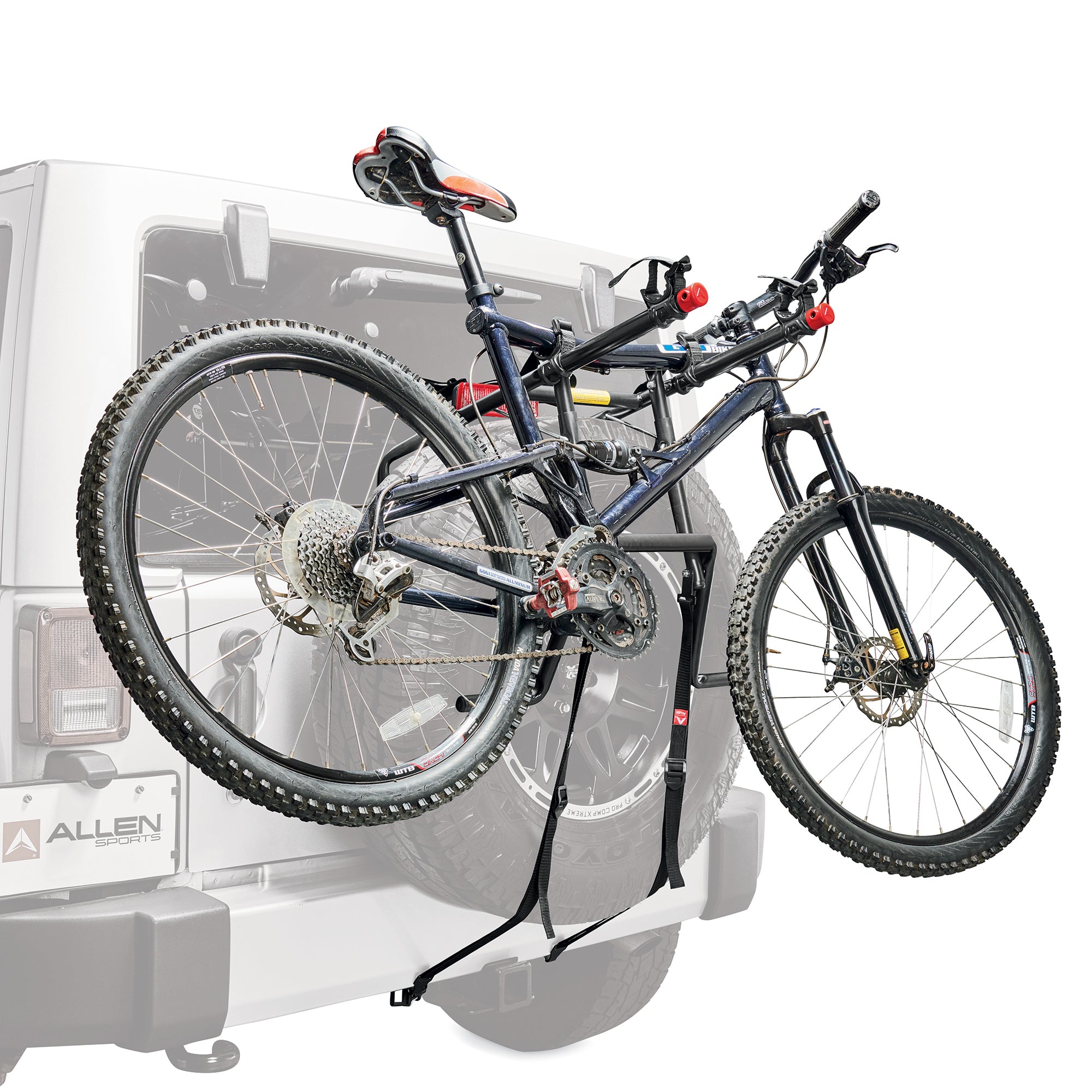 Allen Sports Deluxe 2-Bicycle Spare Tire Mounted Bike Rack Carrier， 322DN