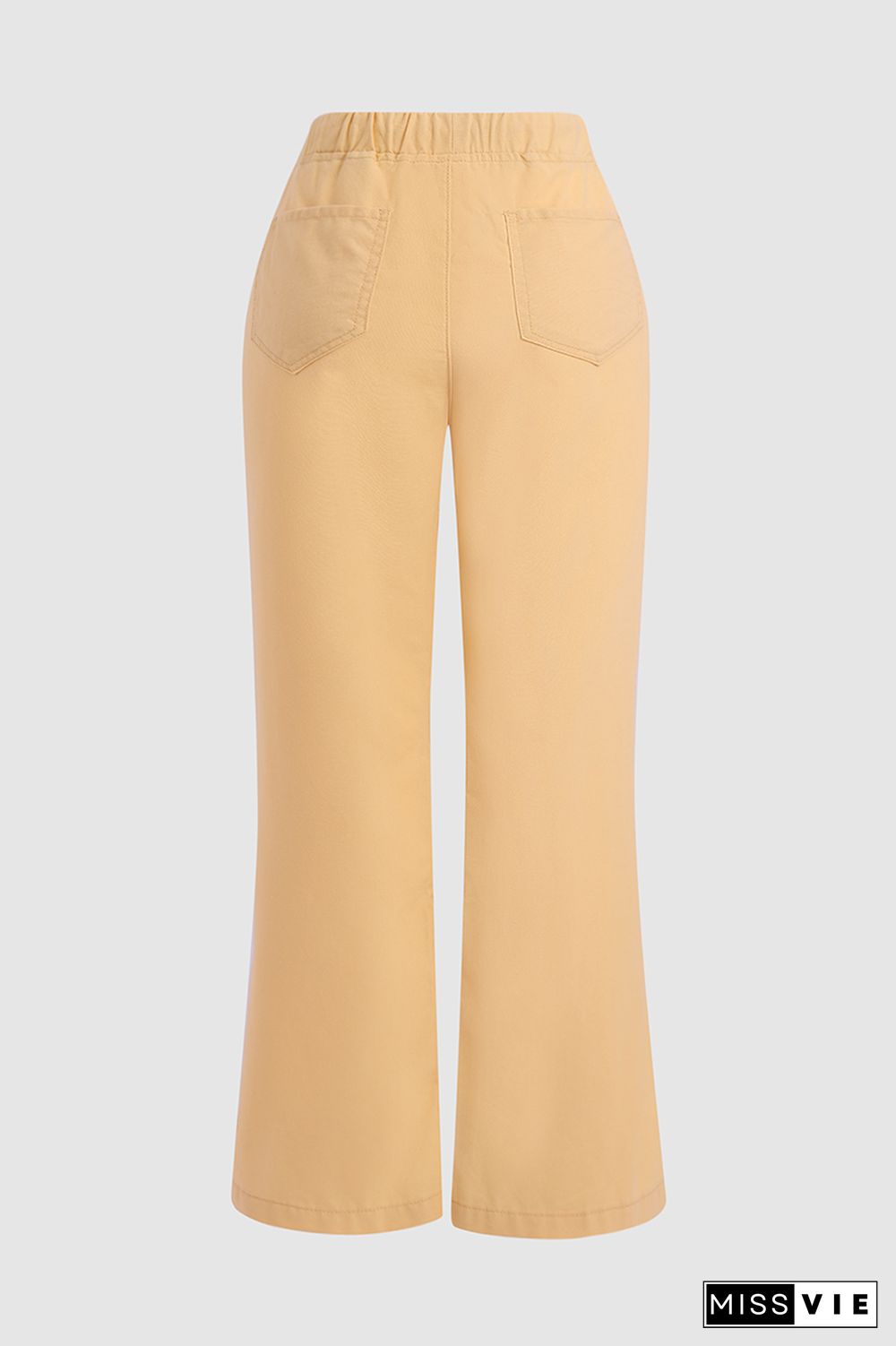 Drawstring Low Waist Straight Leg Pants