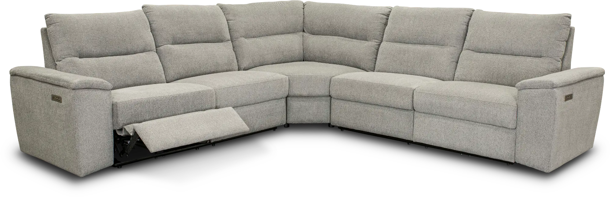 Cush Ash Gray 3 Piece Power Reclining Sectional