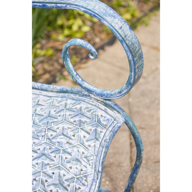 Evergreen Beautiful Springtime Colorful Mermaid Shaped Metal Garden Bench 43x20x36 In