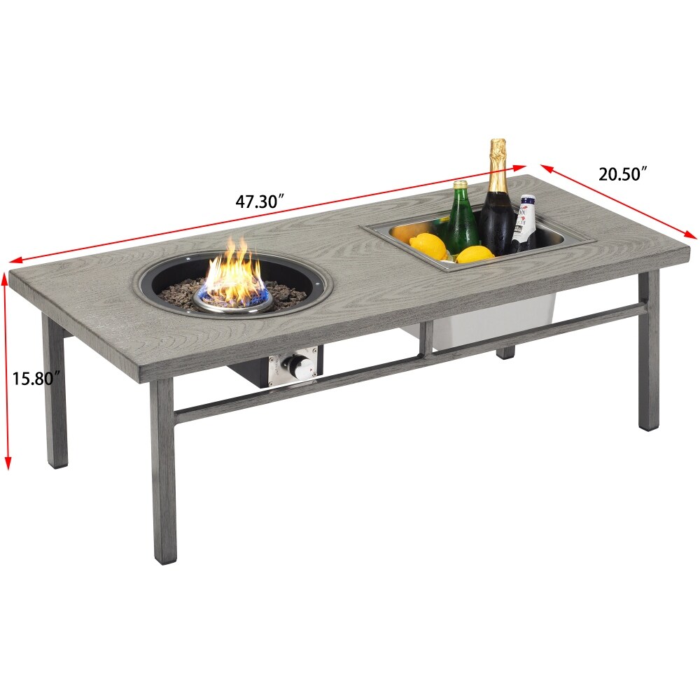 Stainless Steel Aluminum Table Gas Propane Outdoor Fire pit Table