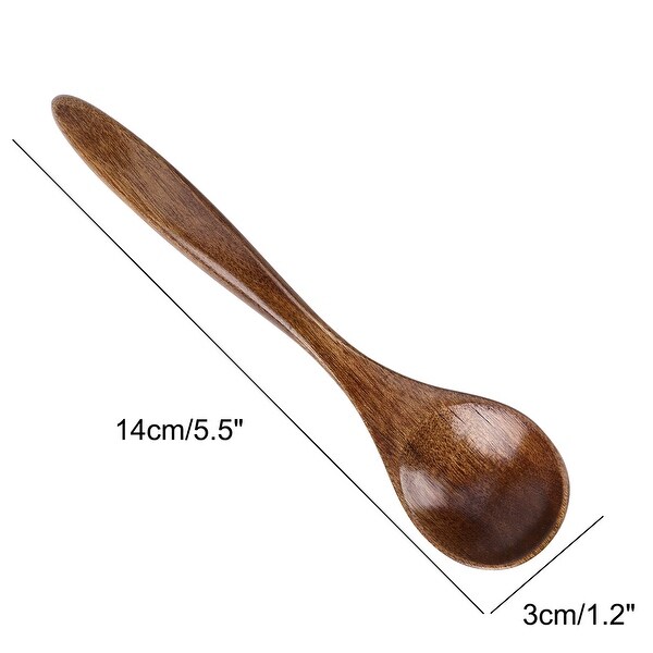 Wooden Spoons 6 Pcs Natural Grain Soup Spoon Salt Sugar Dining Spoons 5.5