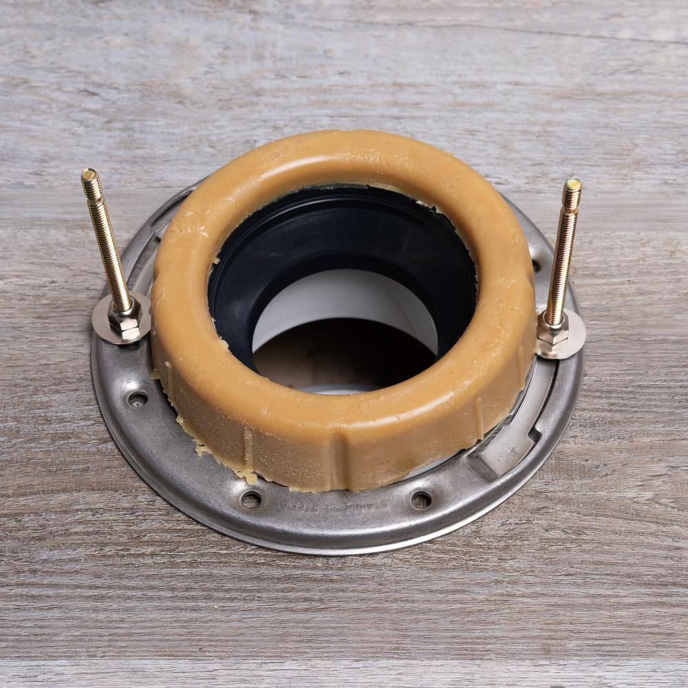 Everbilt Extra Thick Reinforced Toilet Wax Ring with Plastic Horn and Zinc-Plated Toilet Bolts 004374