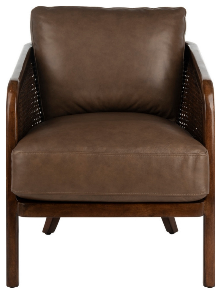 Jedrick Barrel Back Chair  Dark Brown   Tropical   Armchairs And Accent Chairs   by Rustic Home Furniture Deco  Houzz