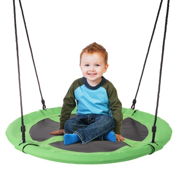 Toy Time Kids x27 Saucer Swing Set With Adjustable Rope 40 quot green black