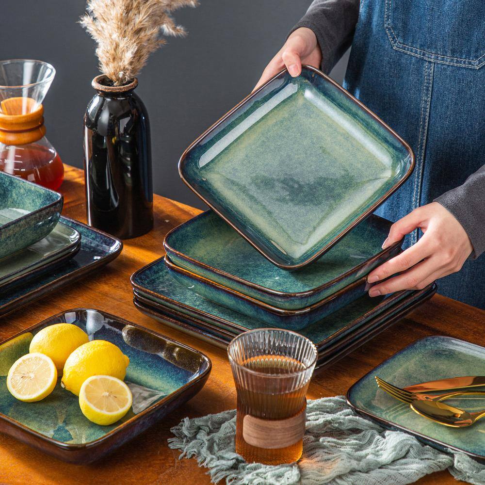 vancasso Stern 16-Piece Green Stoneware Dinnerware Set (Service for 4) VC-STERN-G-SL