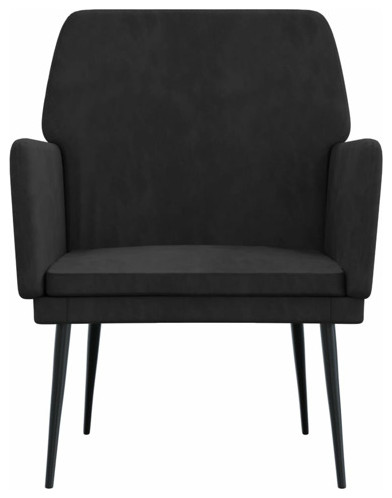 vidaXL Accent Chair Modern Single Sofa Side Chair for Living Room Black Velvet   Midcentury   Armchairs And Accent Chairs   by vidaXL LLC  Houzz