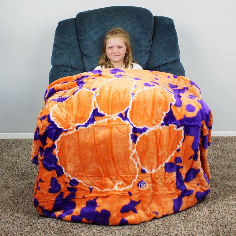 College Covers Clemson Tigers Raschel Throw Blanket