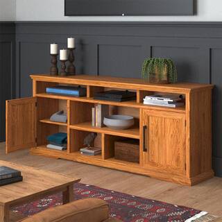 Bridgevine Home 73 in. Fully Assembled Oak Stand Fits TV's up to 85 in. CP1429.GDO