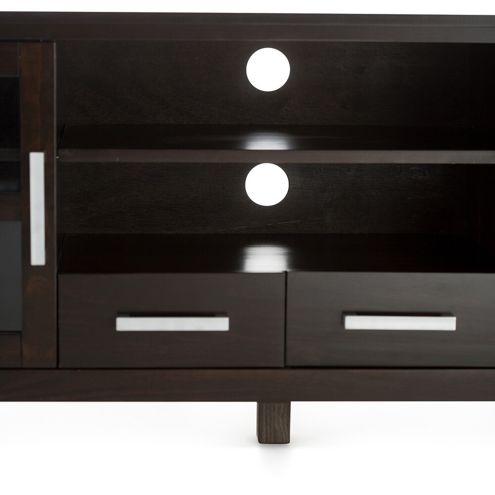 WYNDENHALL Waterloo SOLID WOOD 60 inch Wide Contemporary TV Media Stand For TVs up to 65 inches   60\