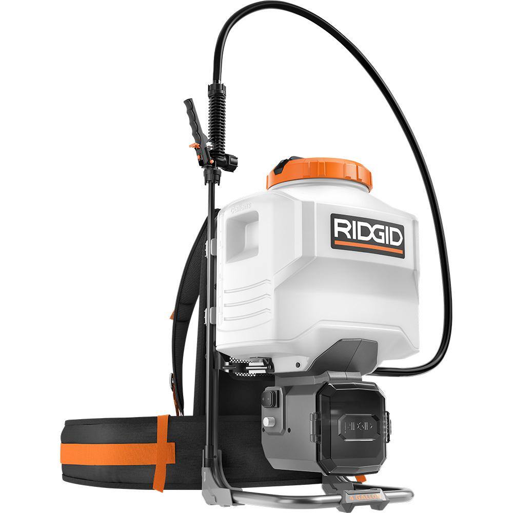 RIDGID 18-Volt Cordless Battery 4 Gal. Backpack Chemical Sprayer (Tool Only) R01501BVNM