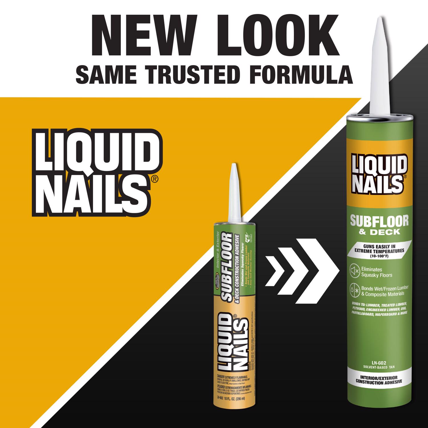 Liquid Nails Subfloor \u0026 Deck Synthetic Rubber Construction Adhesive 10 oz