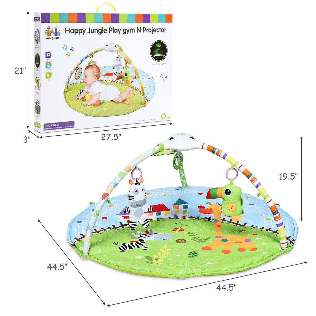 Baby 5-in-1 Farm Exploration Activity Gym Play Mat