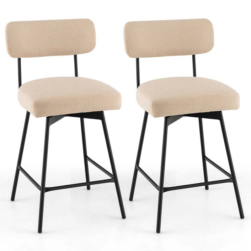 2 Pcs 360° Swivel Bar Stools 25