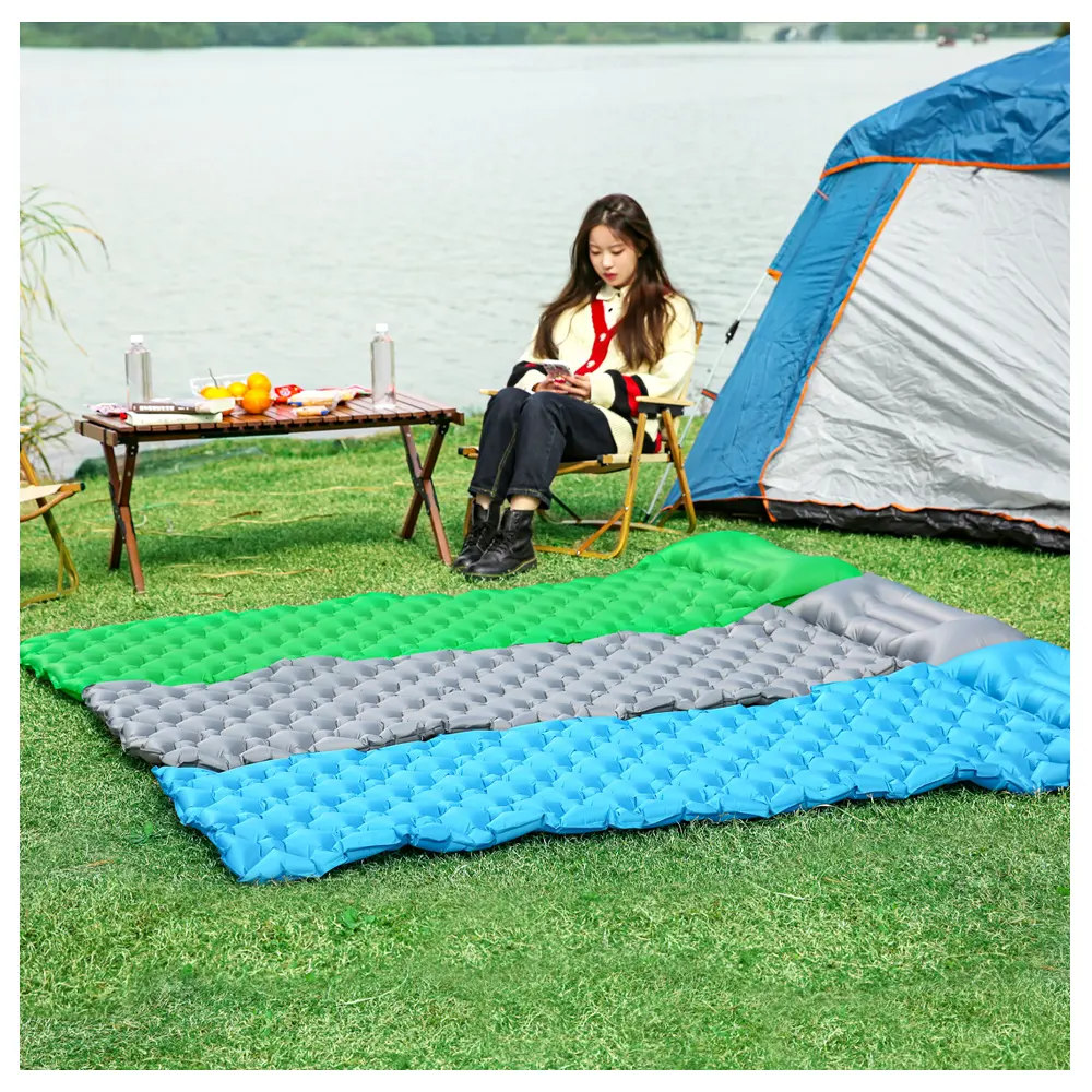 waterproof foldable mat self inflating pad self inflating ultralight sleeping pad with pillow