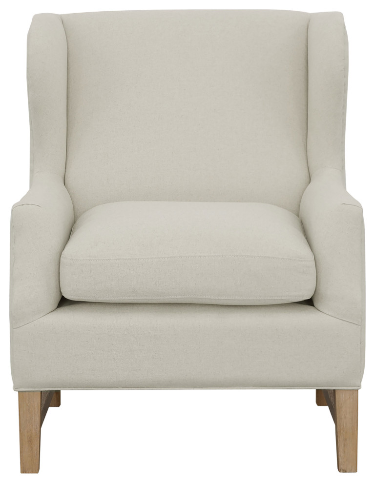 Fleur Wing Back Accent Chair Cream   Modern   Armchairs And Accent Chairs   by Modon  Houzz