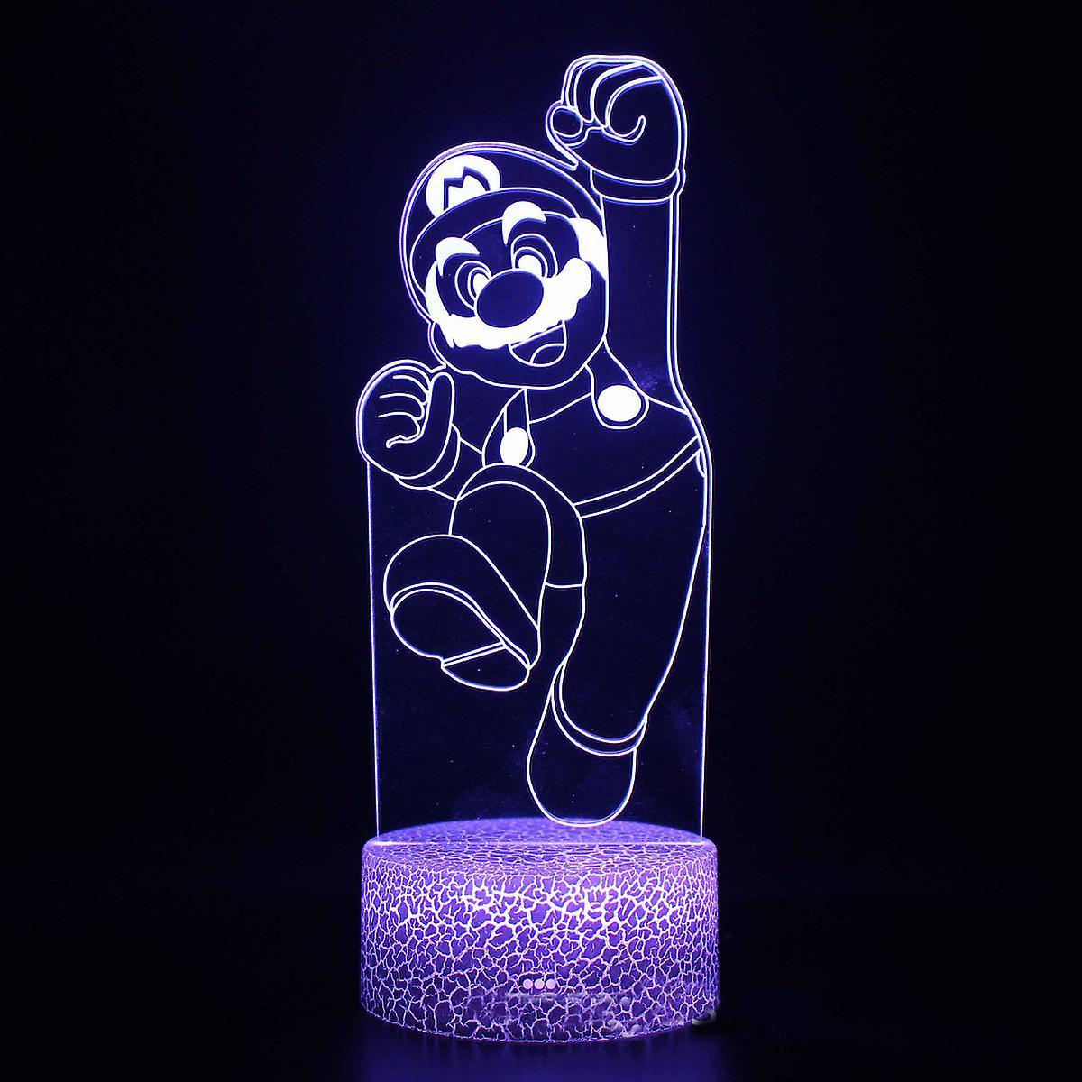 Supers Marios Illusion Lamp 3d Night Light With 16 Color Change Remote Control，room Dcor