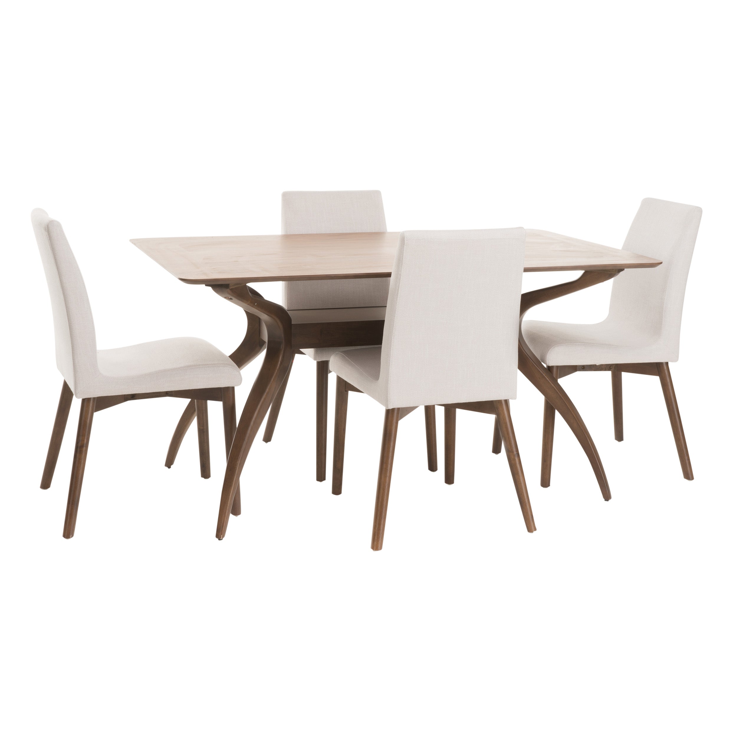 Katherine Mid-Century Modern 5 Piece Dining Set