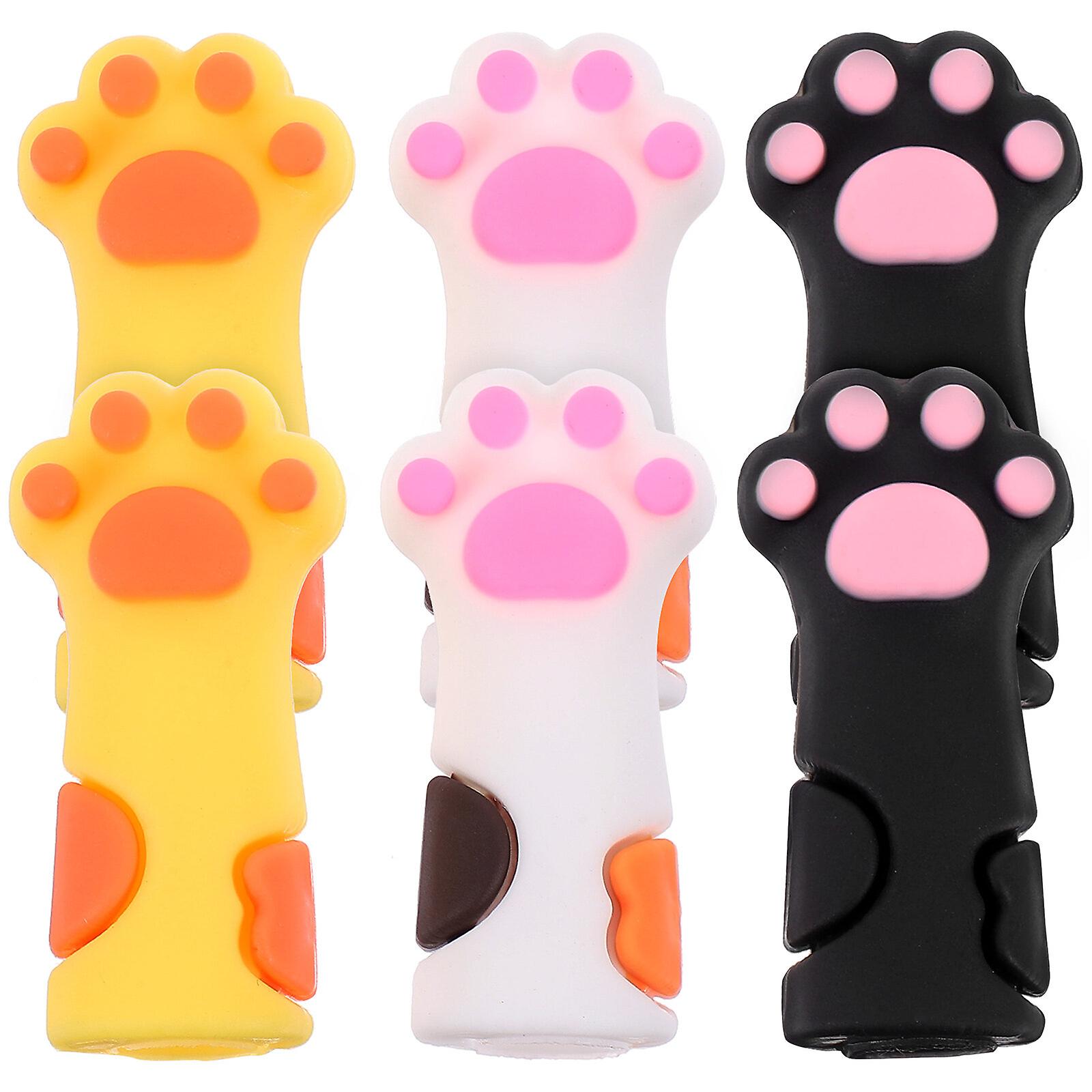 6pcs Cat Claw Pencil Caps Silicone Pencil Protective Lids Pencil Students Stationery