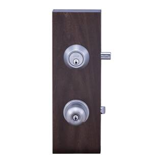 Copper Creek Soft Contemporary Satin Stainless Entry Door Knob with Deadbolt BKDB141SS