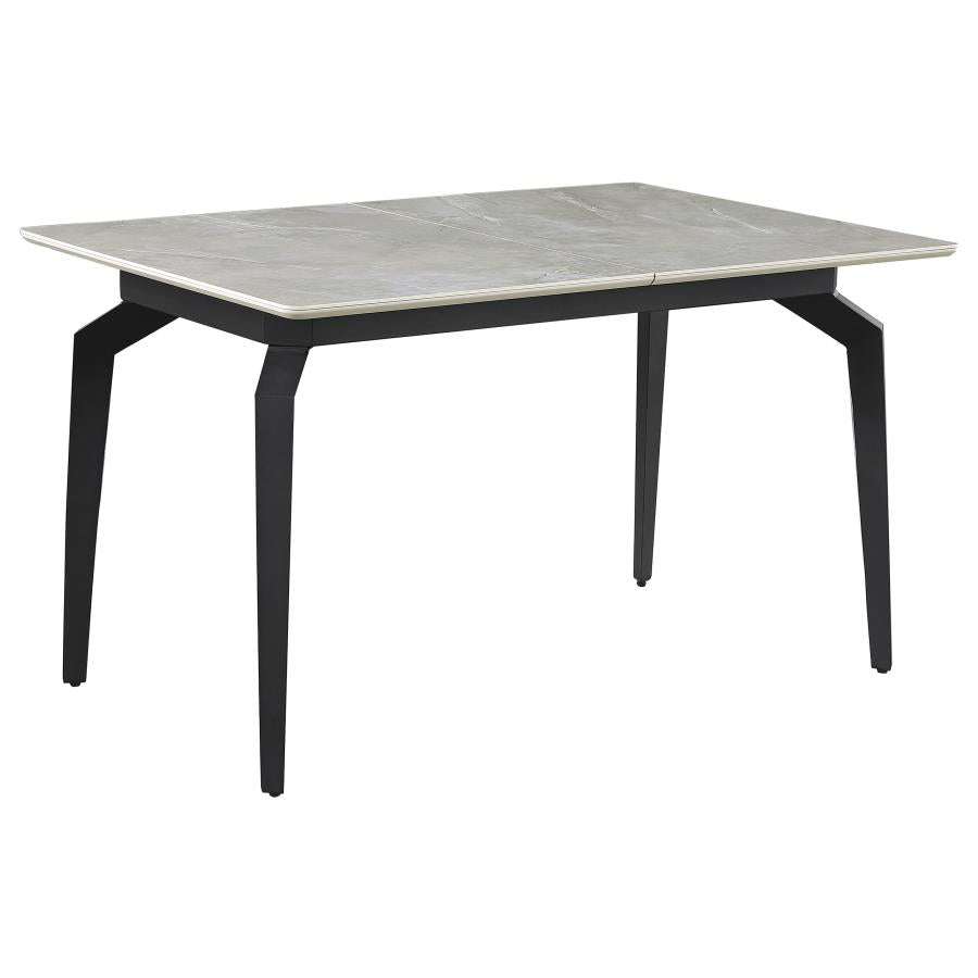 Mina Rectangular Dining Table Grey Ceramic And Sandy Black-193831