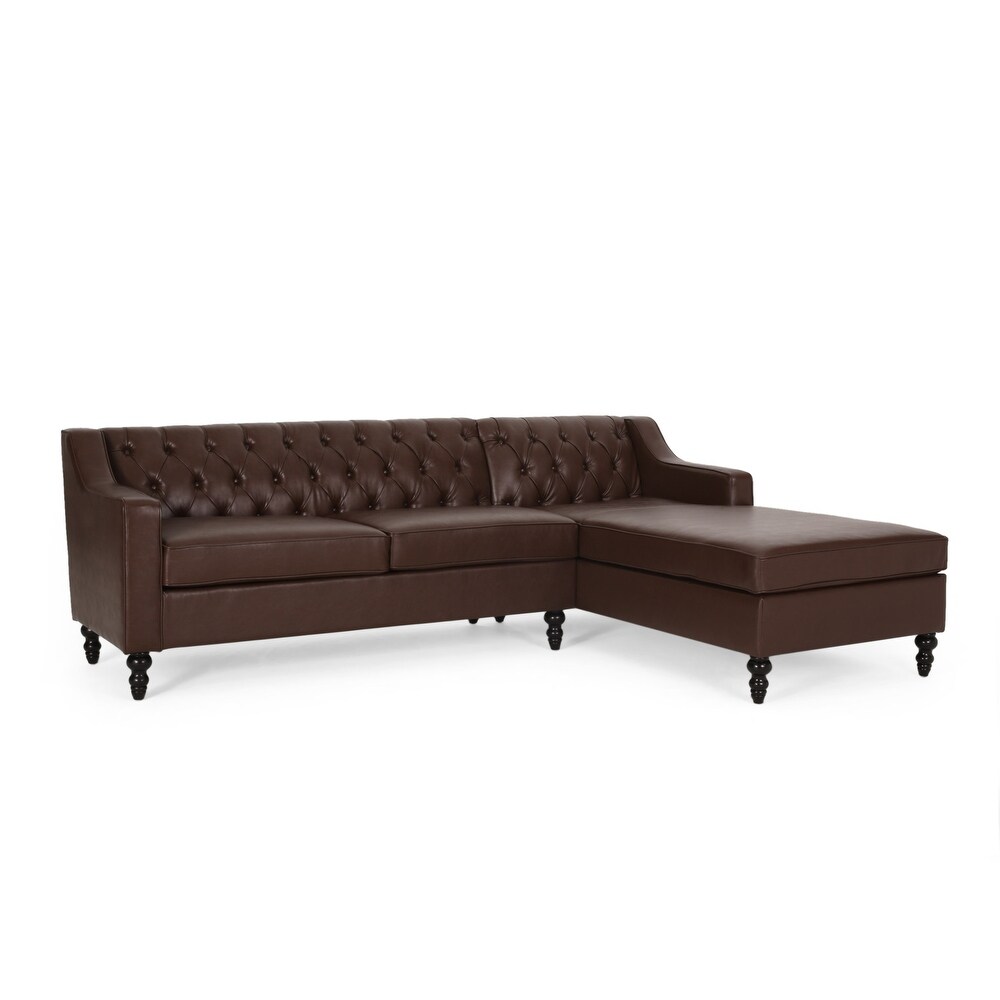 Furman Contemporary Tufted Chaise Sectional by Christopher Knight Home