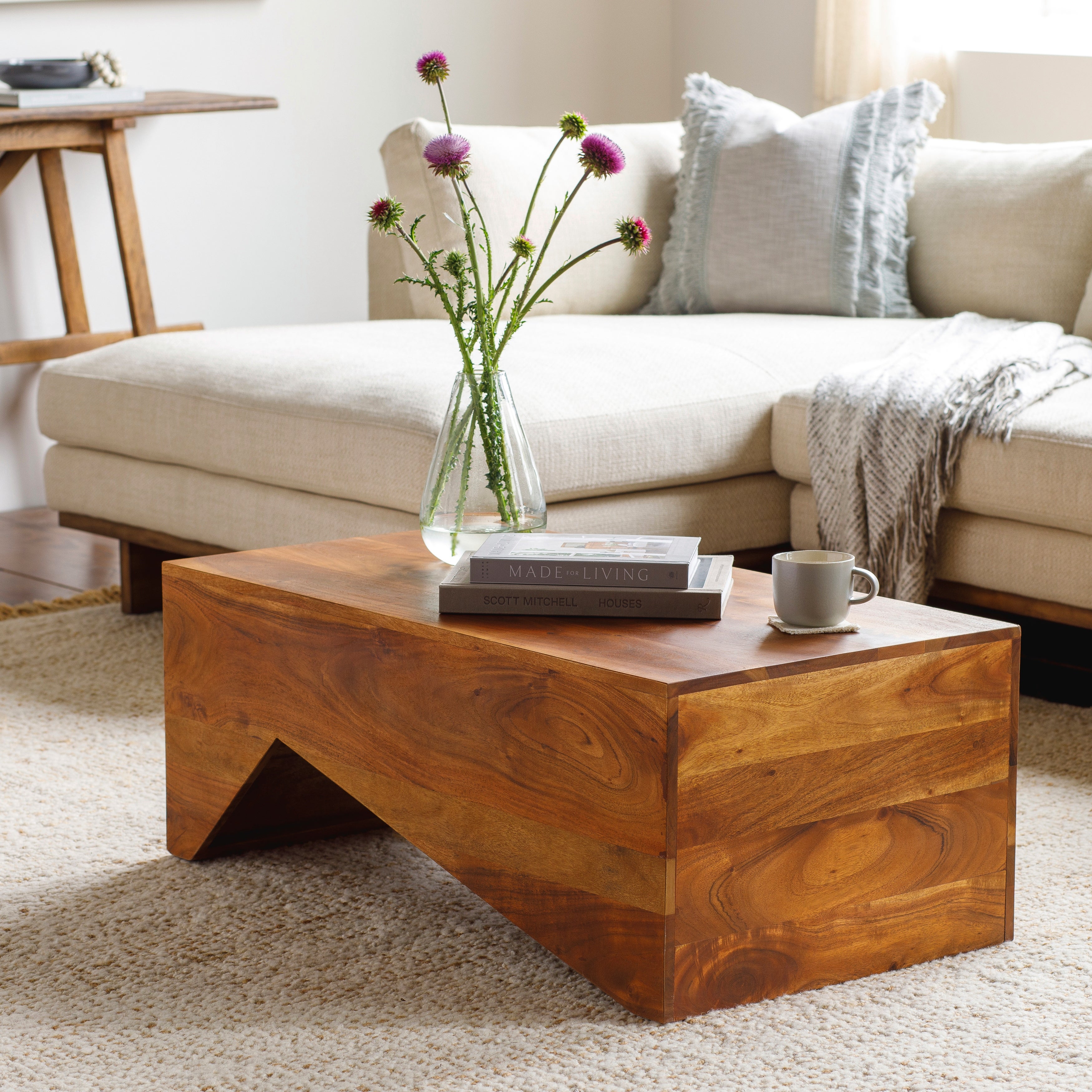 Asma Modern Angular Wooden Coffee Table - 15