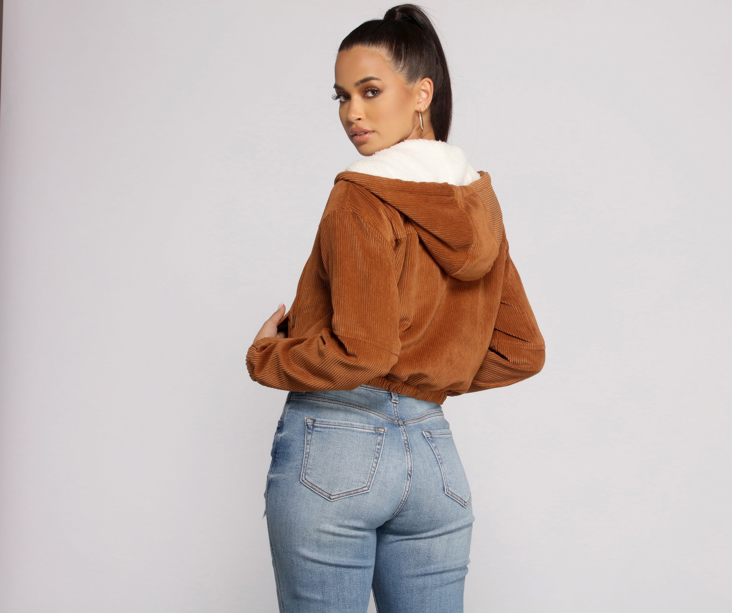 Corduroy Cutie Cropped Sherpa Jacket