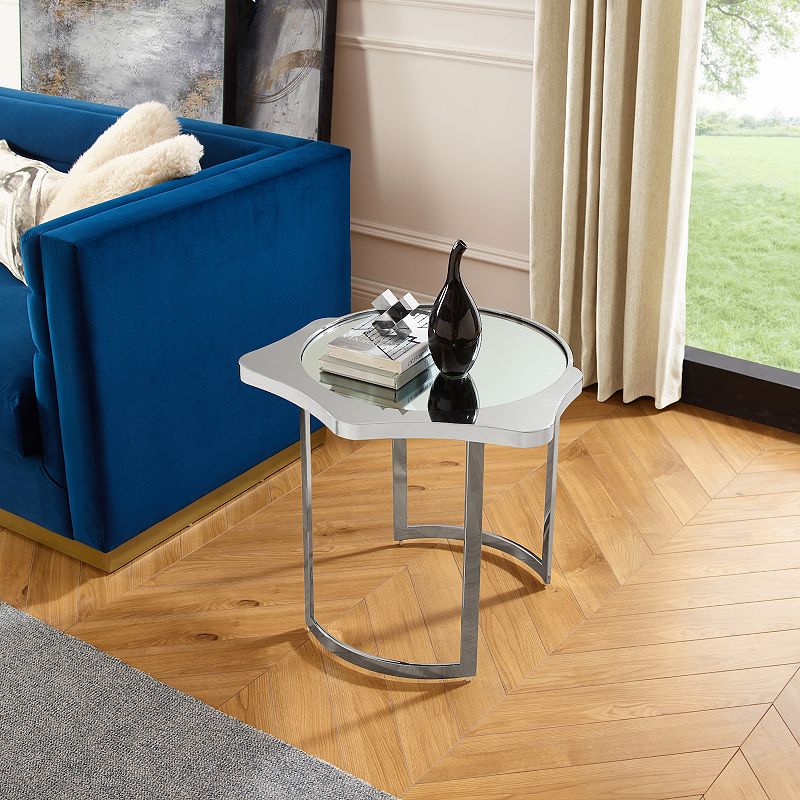 Polly End Table Mirrored Top