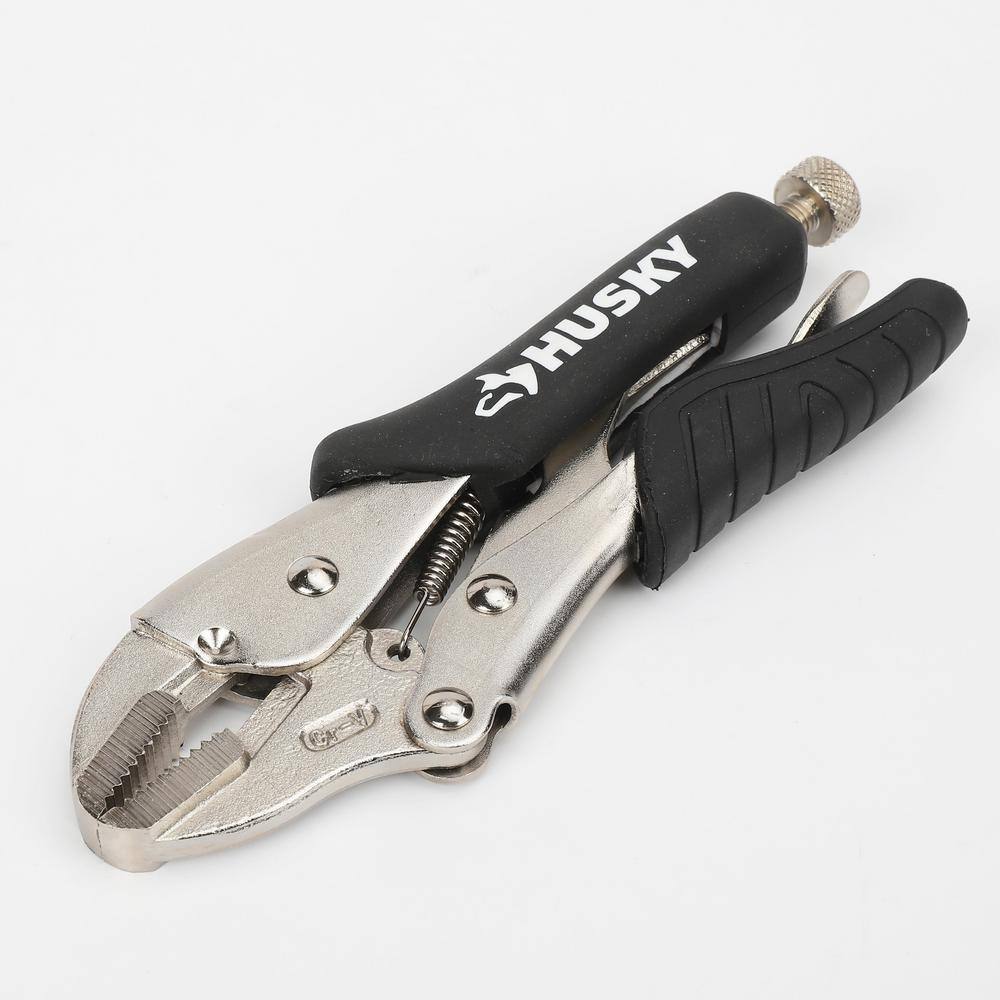 Husky 7 in. Straight Jaw Locking Pliers with Rubber Grip 122S7SCN