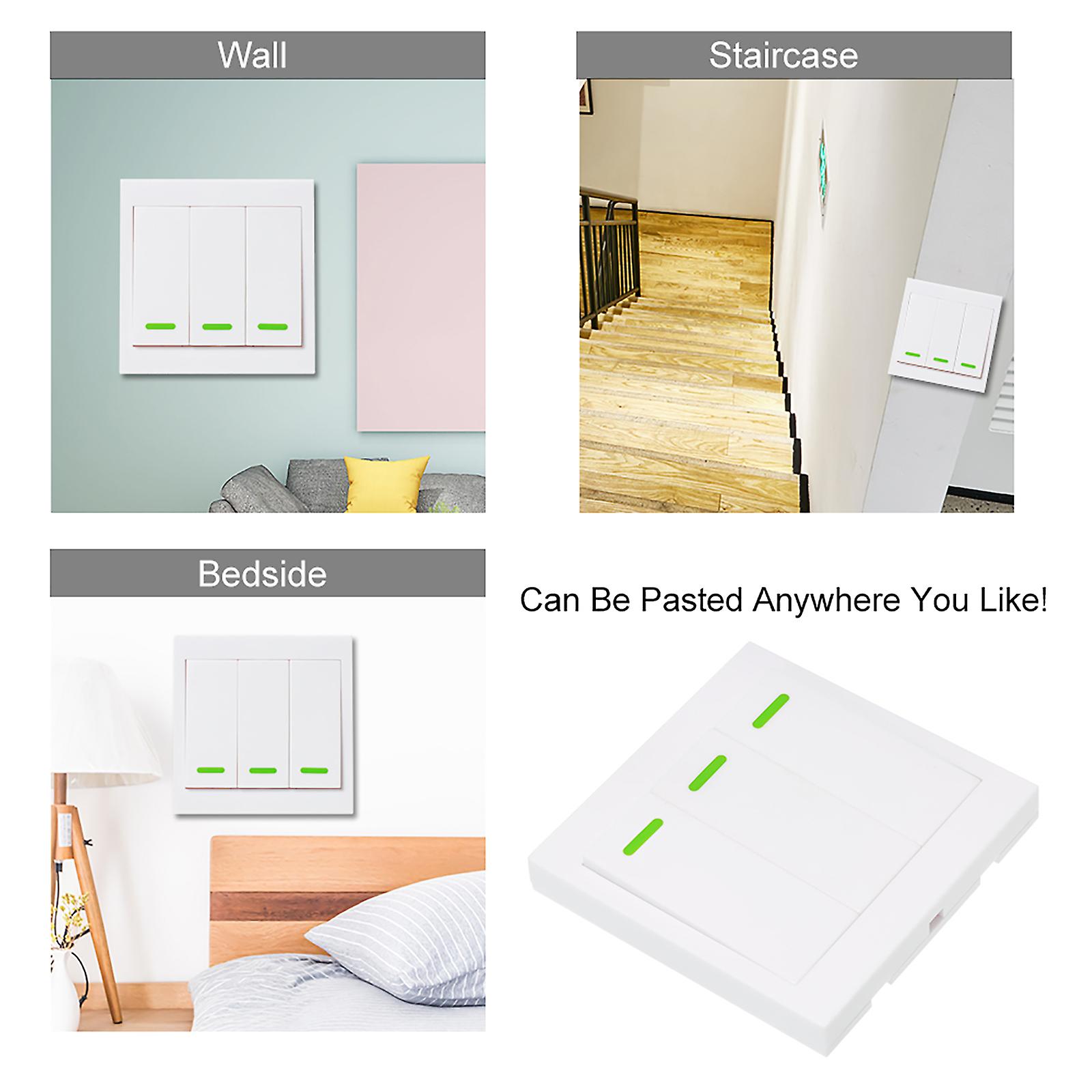 Ewelink Push Button Wall Light Switch Remote Controller 3 Gang 86 Type On/off Switch Panel 433mhz Wireless Rf Remote Control Transmitter With Stickers