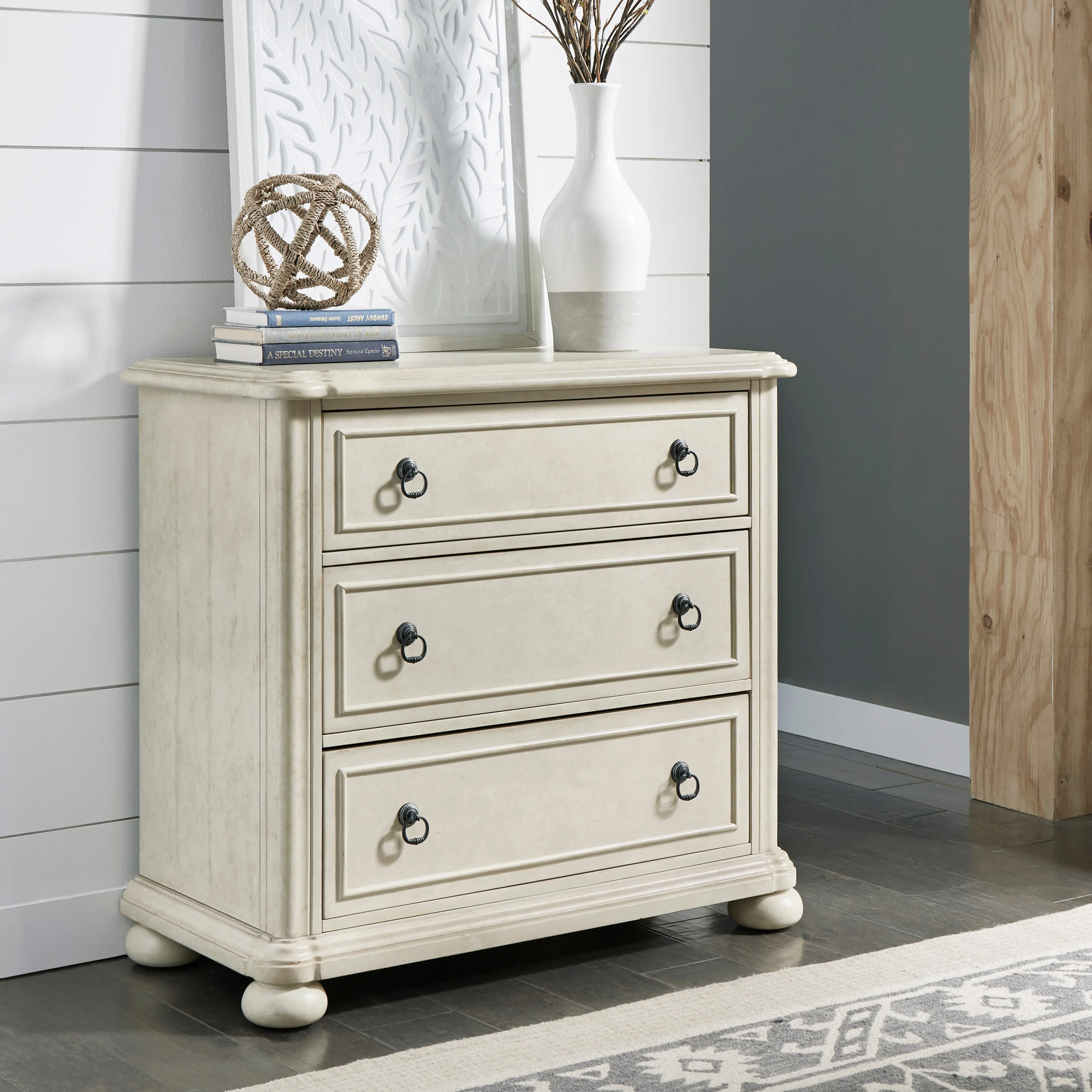 Provence Antiqued White 3 Drawer Chest