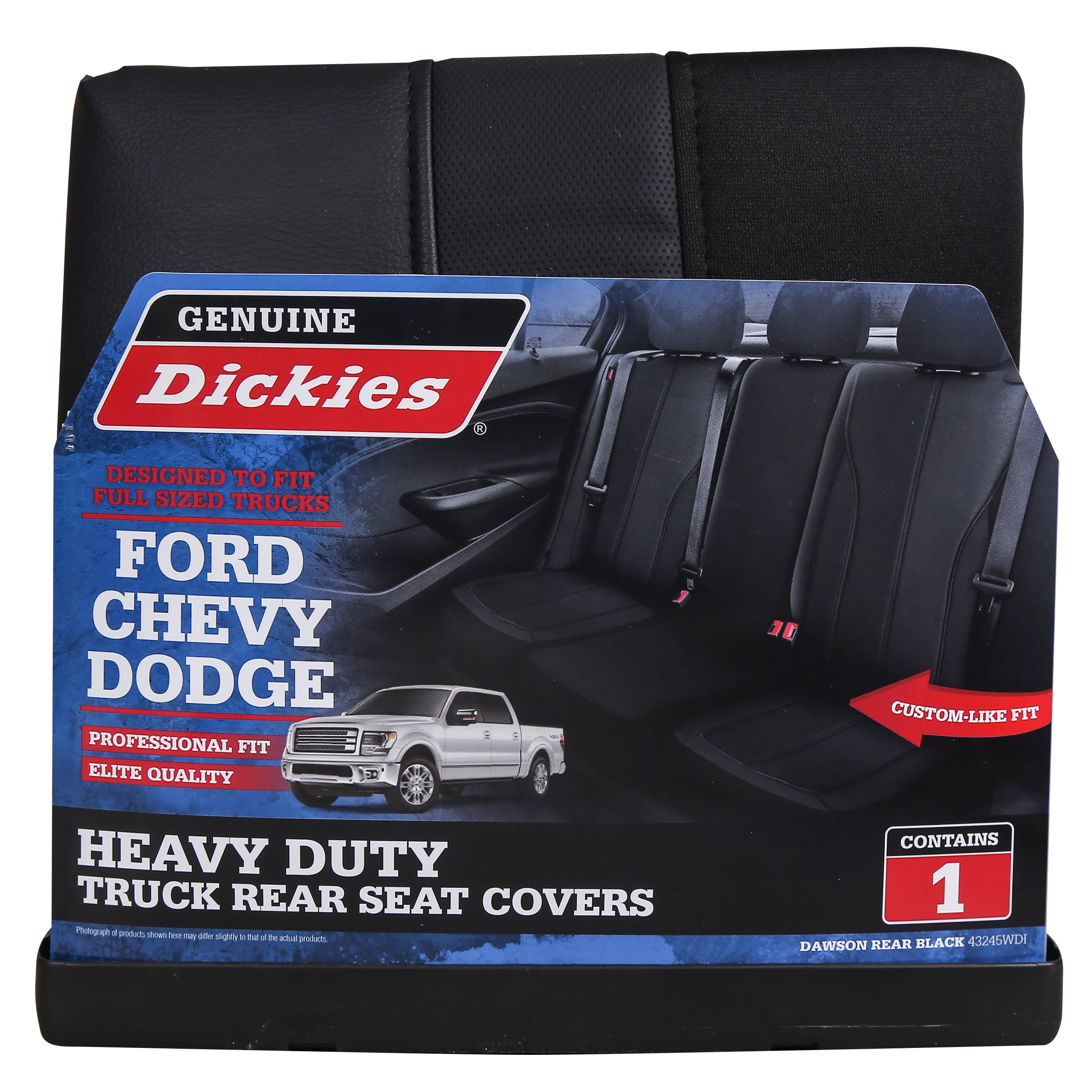 Genuine Dickies Truck Rear Bench Vegan Leather Car Seat Cover Black， 43245WDI