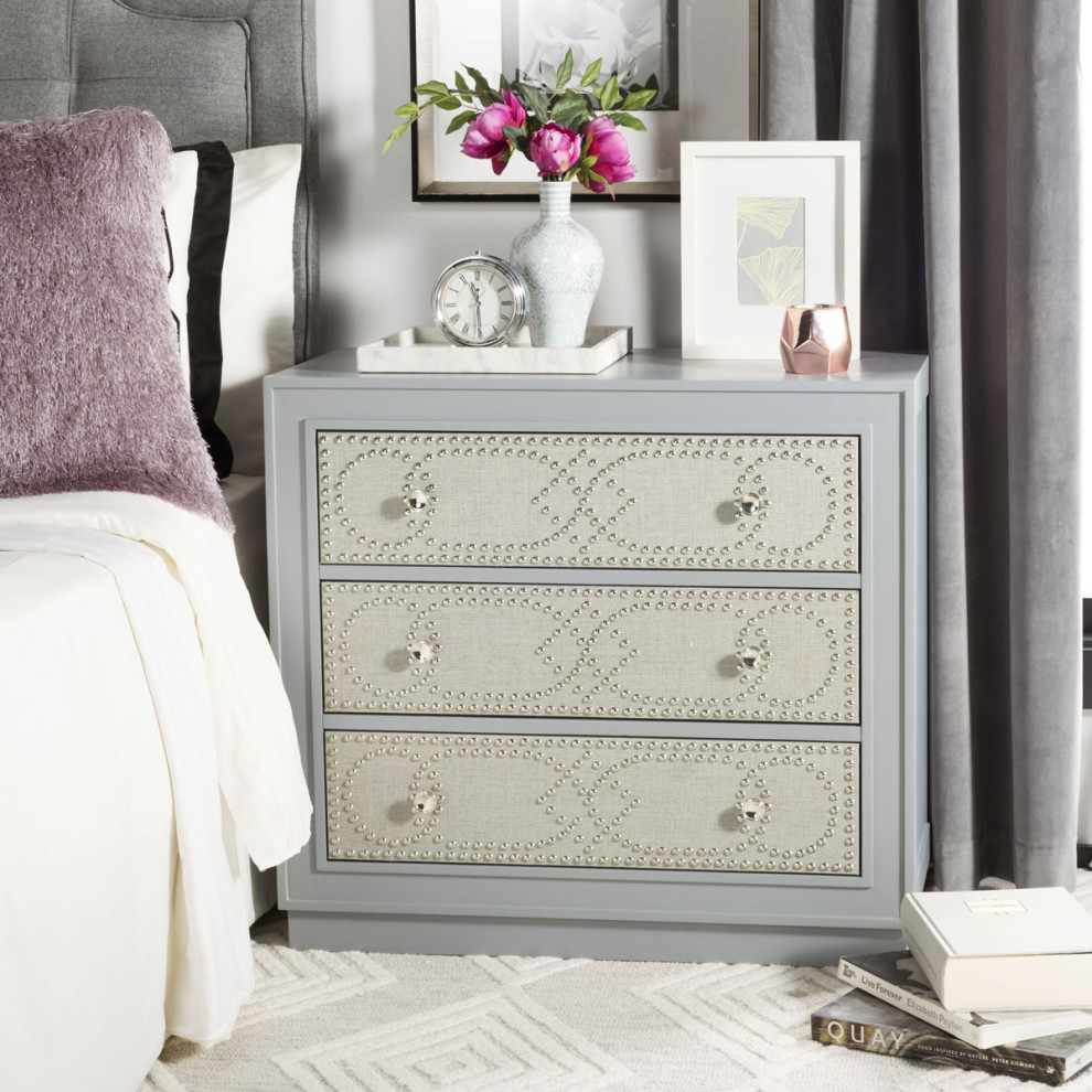 Wiley 3 Drawer Chest Light Grey   Transitional   Accent Chests And Cabinets   by Peachtree Fine Furniture  Houzz