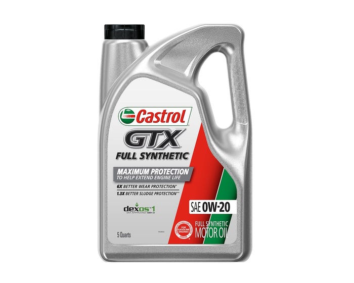 Castrol GTX Full Synthetic 0W20 Motor Oil， 5 Quart - 15E725