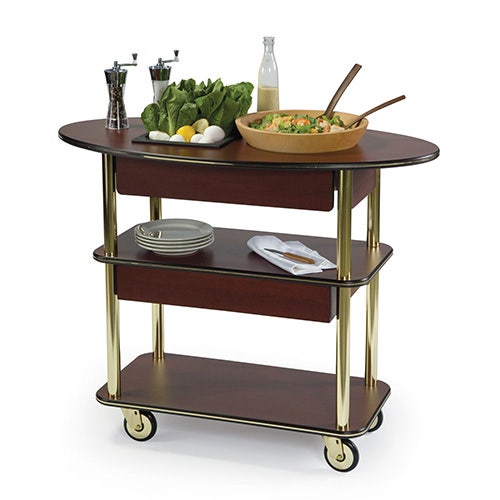 Geneva 37307 - Rounded Oval Laminate Top Salad Cart， 44