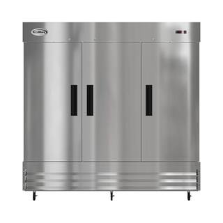 Koolmore 3 Door Commercial Reach In Refrigerator in Stainless-Steel 81 in. 72 cu. ft RIR-3D-SS