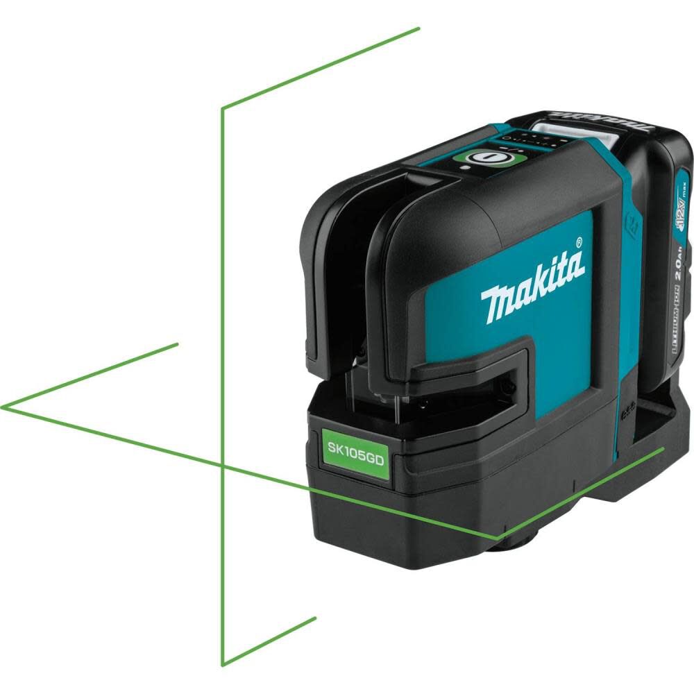 Makita 12V Max CXT Self-Leveling Cross-Line Green Beam Laser Kit SK105GDNAX from Makita