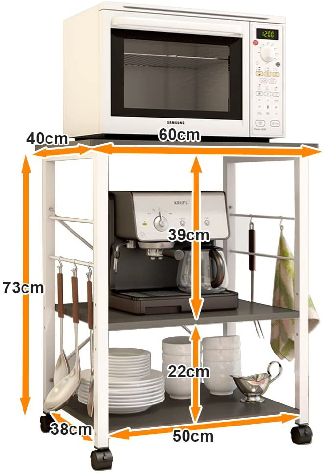 SOGES 3-Tier Kitchen Baker's Rack Utility Microwave Oven Stand Kitchen Cart Island Black