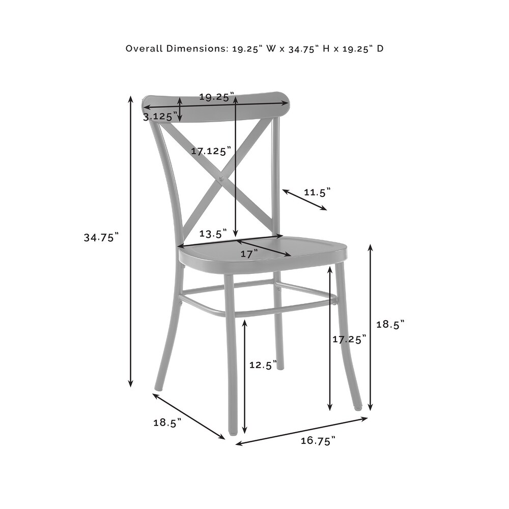 Camille 4 Piece Metal Dining Chair Set  4 Chairs