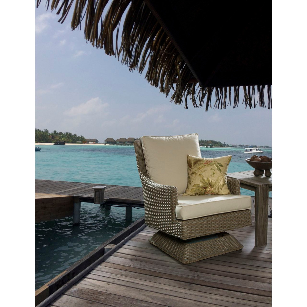 Padma Cayman Islands Outdoor Swivel Chair   Tropical   Outdoor Lounge Chairs   by Pot Racks Plus  Houzz