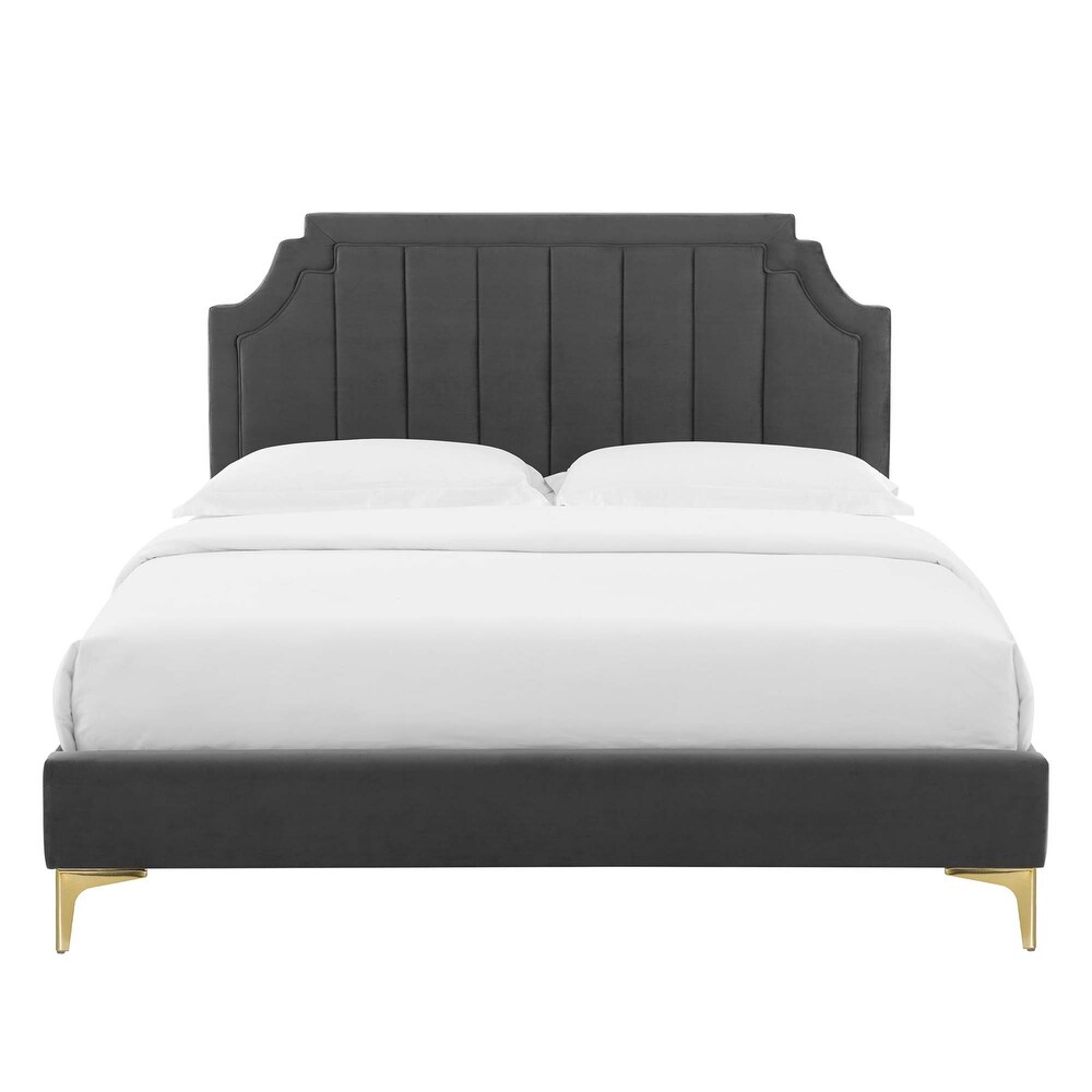 Sienna Performance Velvet Twin Platform Bed