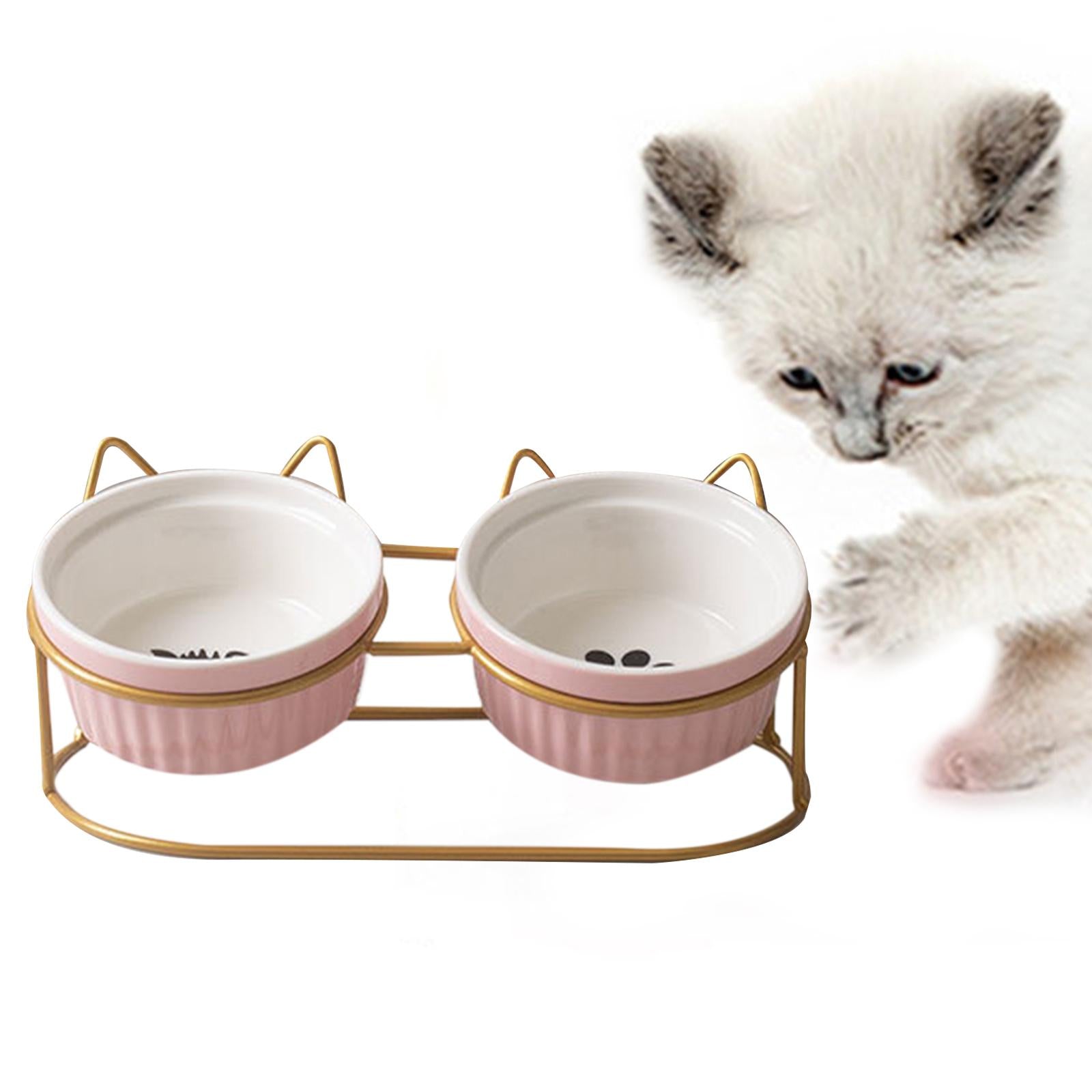 Cat Bowls Raised Iron Stuble Elevated