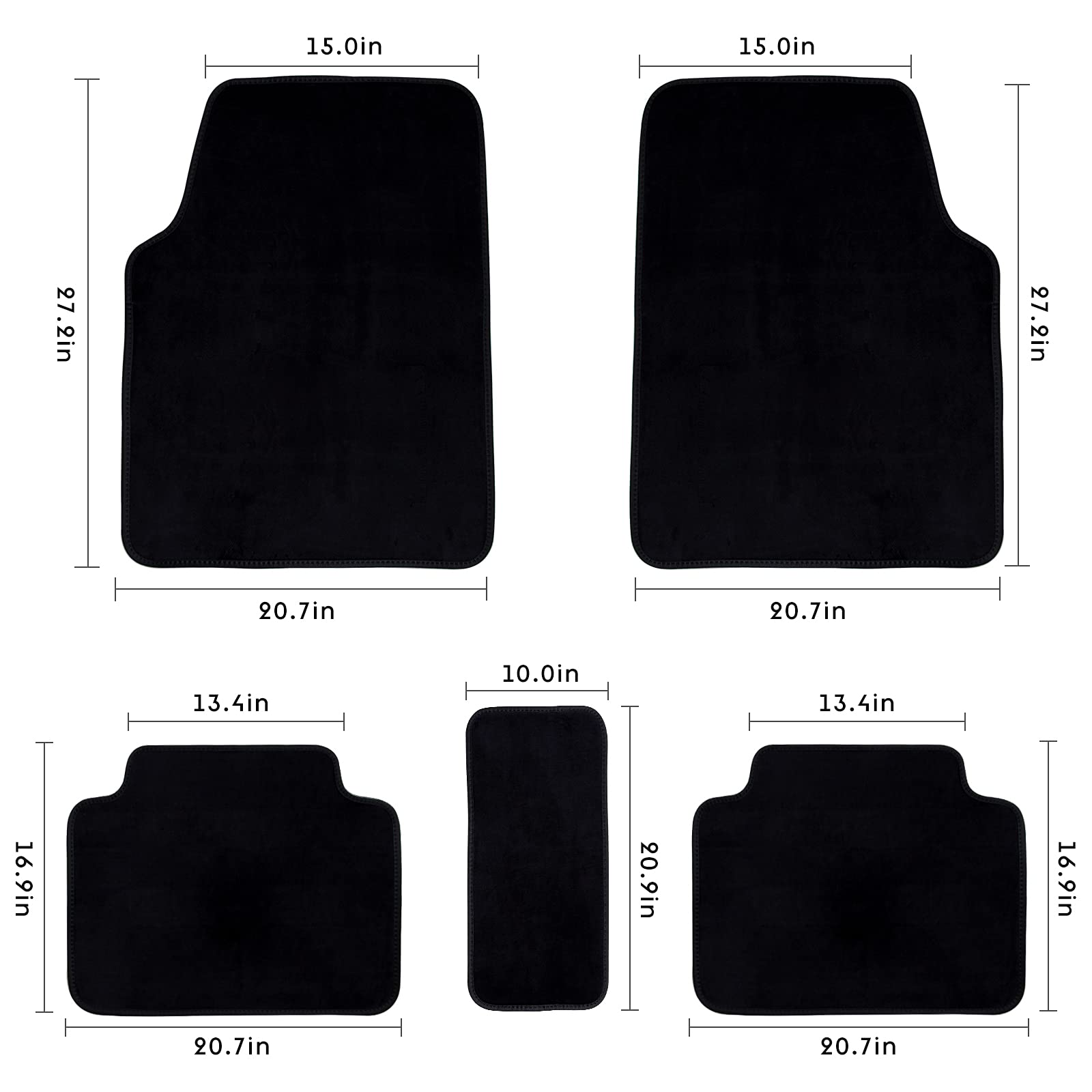 eing Car Floor Mats Universal Waterproof Anti Slip Car Floor Mats for Women， Classy Universal Car Foot Mats，5 Pack/Set - Standard Black