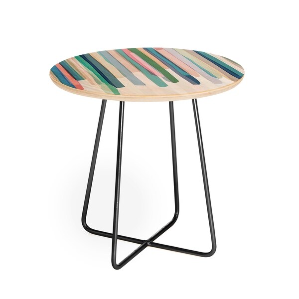 Deny Designs Pastel Stripes Side Table (Round or square， 2 leg options)