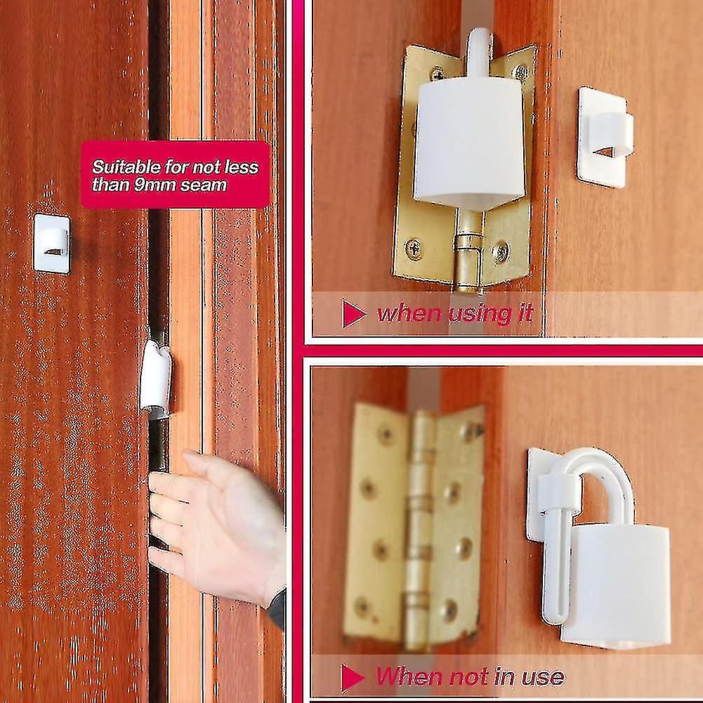 2pcs Finger Anti-pinch Finger Anti-kickback Protection For Hinge Plastic Door Safety Guards Baby Protectors White