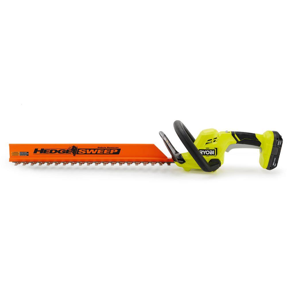 RYOBI ONE+ 18V 22 in. Lithium-Ion Cordless Hedge Trimmer with 2.0 Ah Battery and Charger P2690