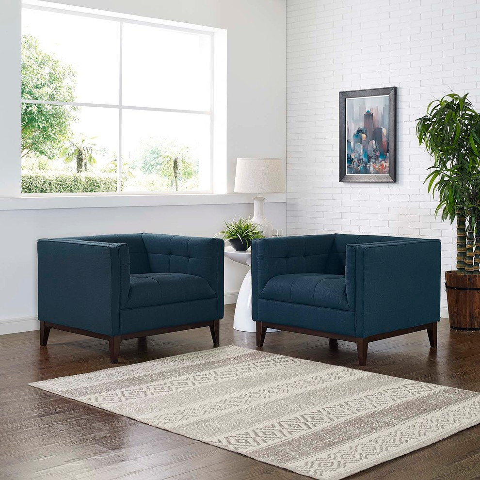 Serve Armchairs Upholstered Fabric  Set of 2   Transitional   Armchairs And Accent Chairs   by Modern Furniture LLC  Houzz