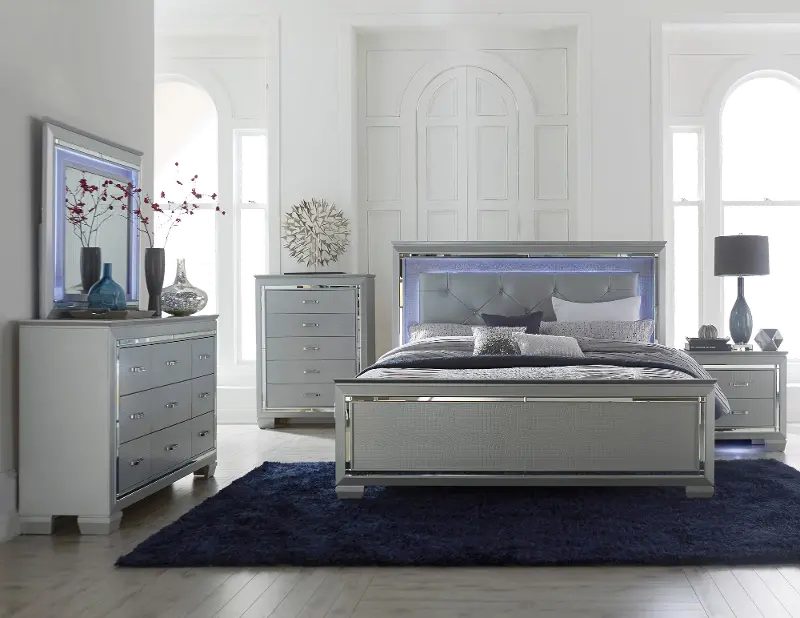 Allura Gray 4 Piece King Bedroom Set