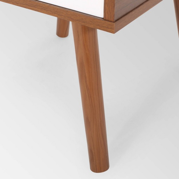 Penway Contemporary Accent Table Walnut white Christopher Knight Home